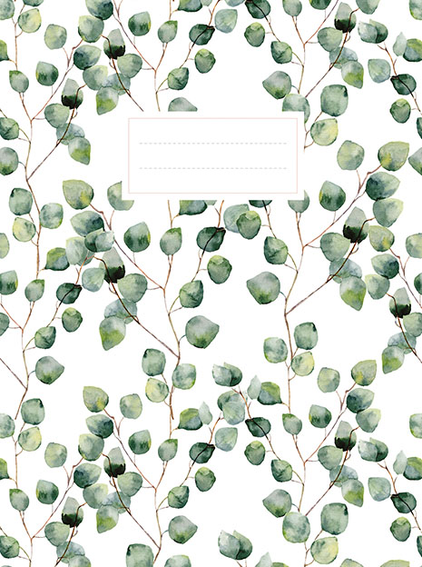 Omslag van Leaves schrift (ruiten) / Leaves cahier (quadrillé)