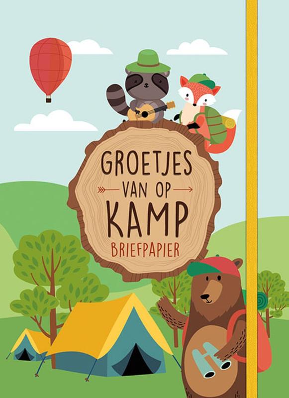 Omslag van Briefpapier Groetjes van op kamp (Bosdieren)