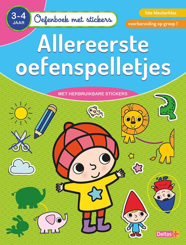 Omslag van Oefenboek met stickers - Allereerste oefenspelletjes (3-4 j.)