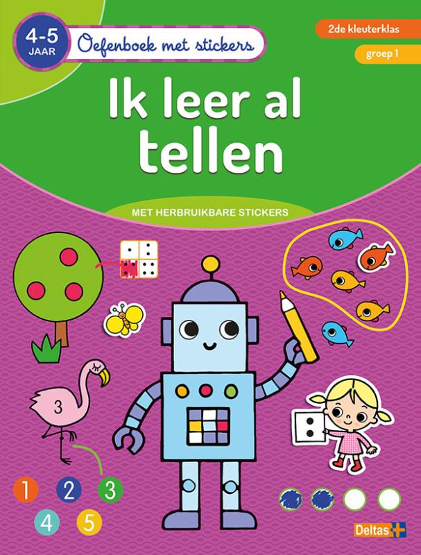 Omslag van Oefenboek met stickers - Ik leer al tellen (4-5 j.)
