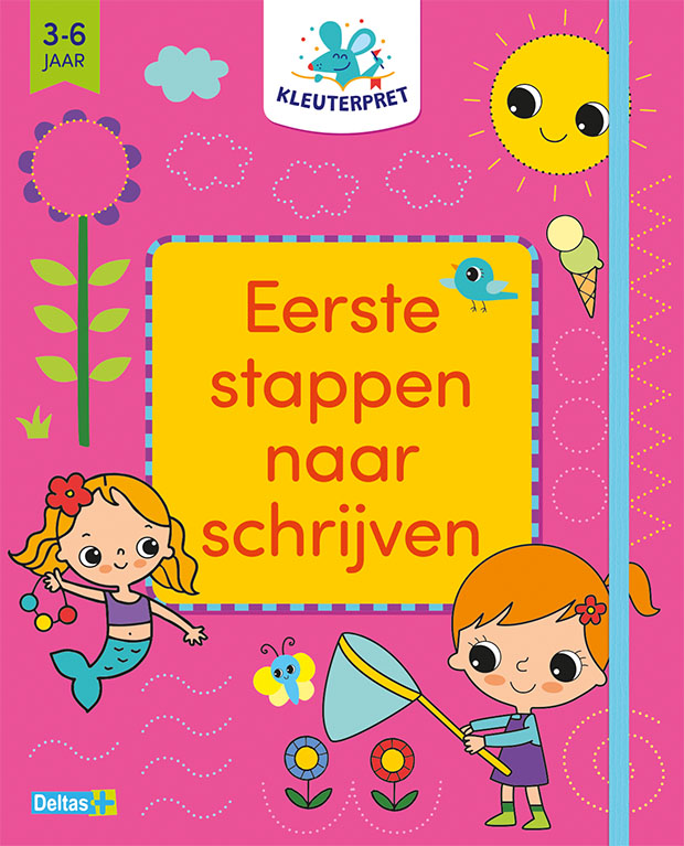 Omslag van Eerste stappen naar schrijven (roos) 3-6 j.