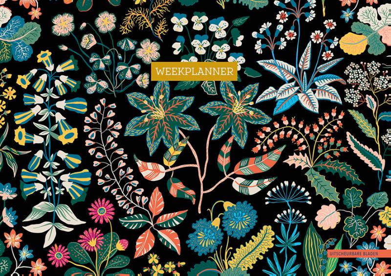 Omslag van Weekplanner - Floral Black