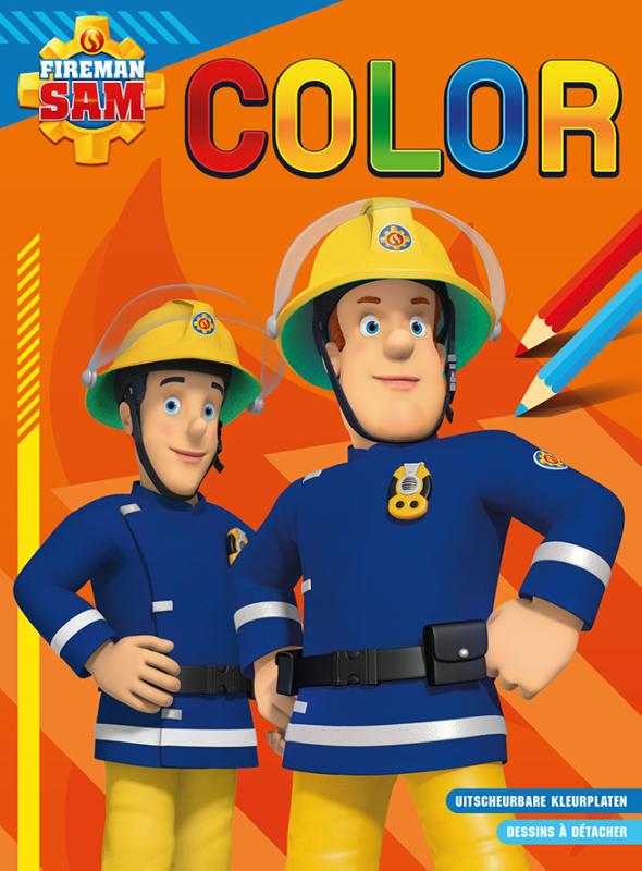 Omslag van Brandweerman Sam Color kleurblok / Sam le pompier Color bloc de coloriage