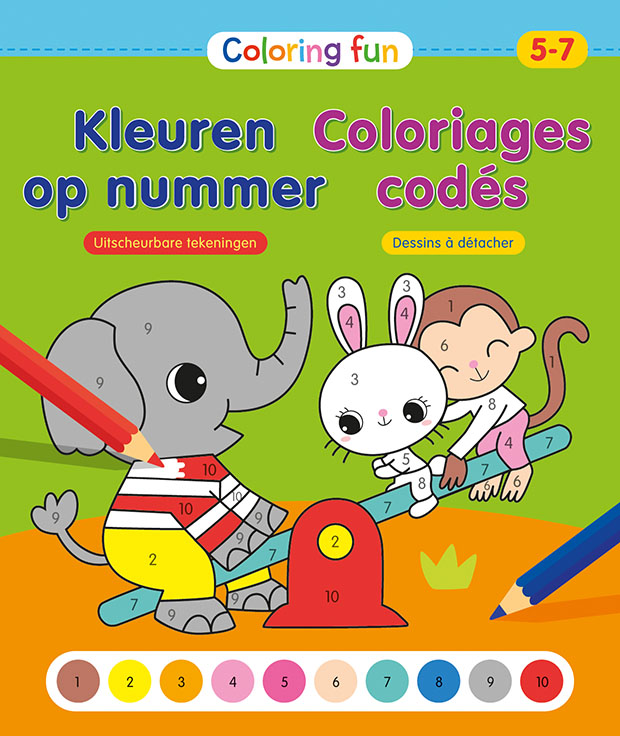 Omslag van Kleuren op nummer (5-7 j.) / Coloriages codés (5-7 a.)