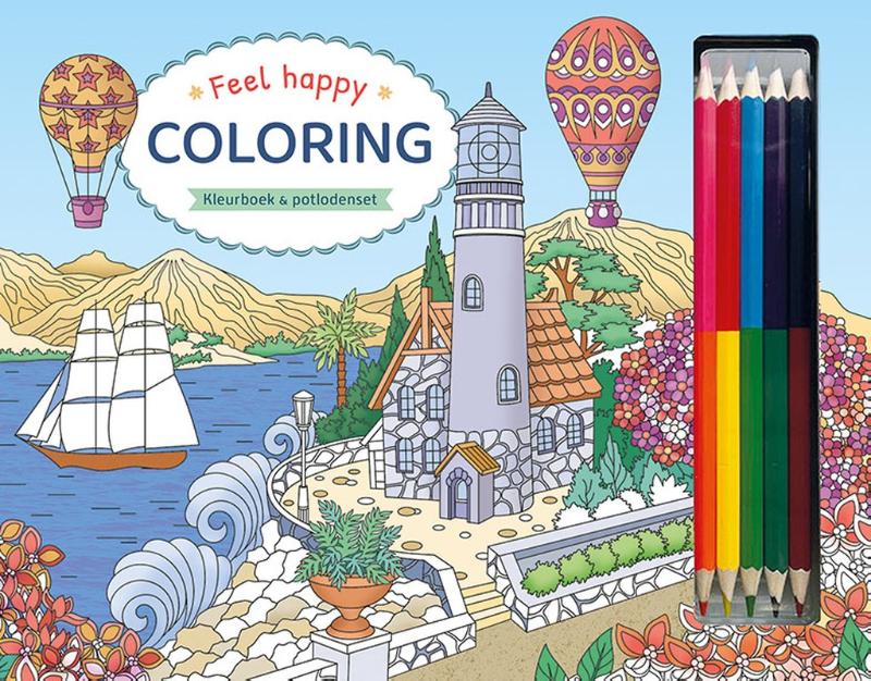 Omslag van Feel Happy Coloring - Kleurboek & potlodenset