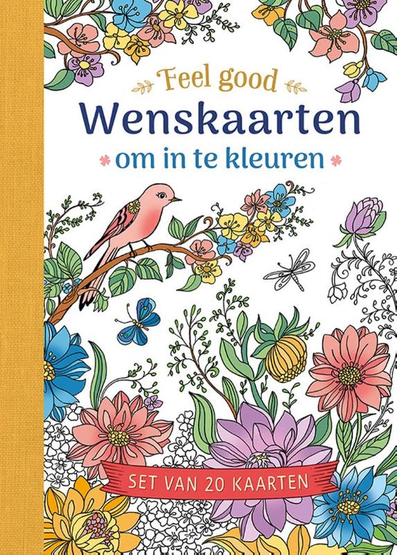 Omslag van Wenskaarten om in te kleuren - Feel good