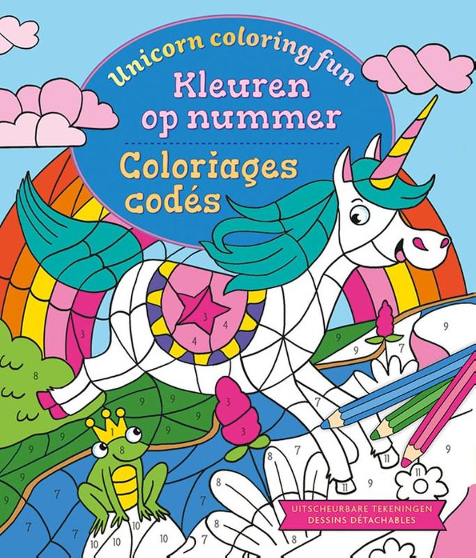 Omslag van Unicorn coloring fun - kleuren op nummer / Unicorn coloring fun - coloriages codés