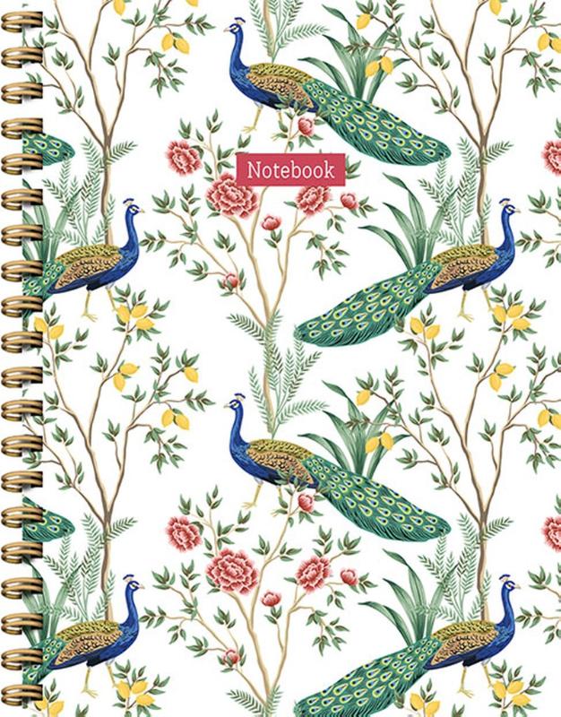 Omslag van Peacock notebook spiraalboek (lijnen) / Peacock notebook carnet à spirale (ligné)