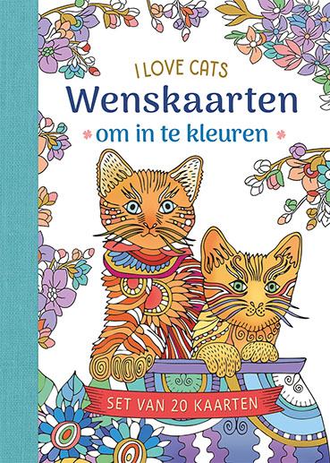 Omslag van Wenskaarten om in te kleuren - I love cats