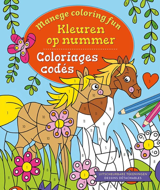 Omslag van Manege Coloring Fun - Kleuren op nummer / Manege Coloring Fun - Coloriages codés