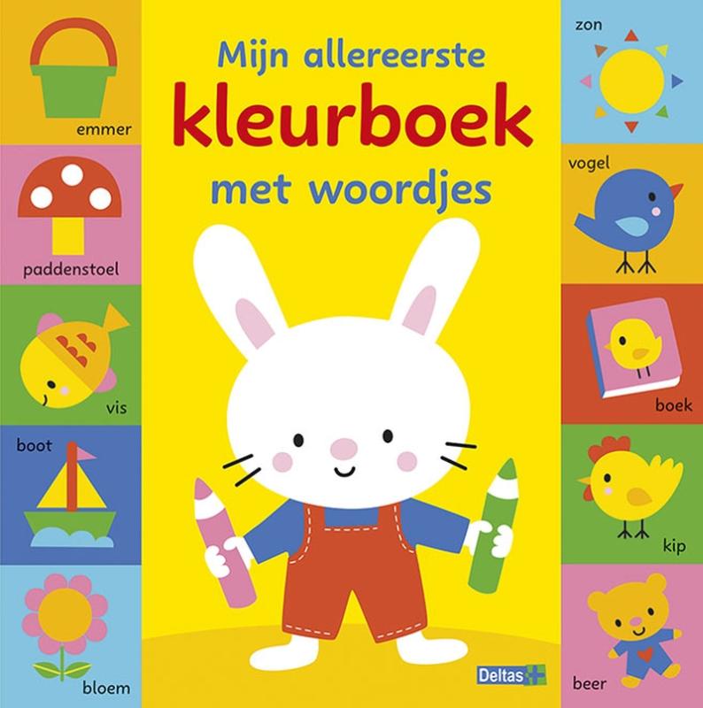 Omslag van Mijn allereerste kleurboek met woordjes