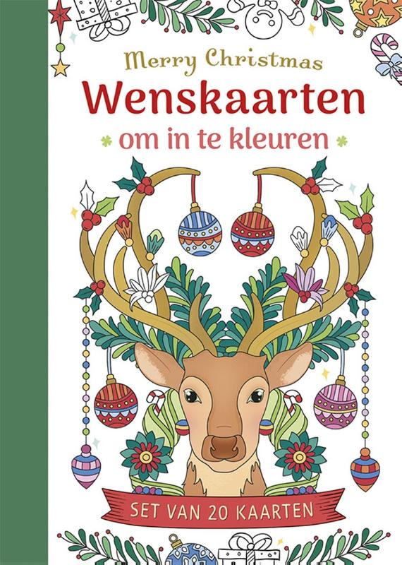 Omslag van Wenskaarten om in te kleuren - Merry Christmas