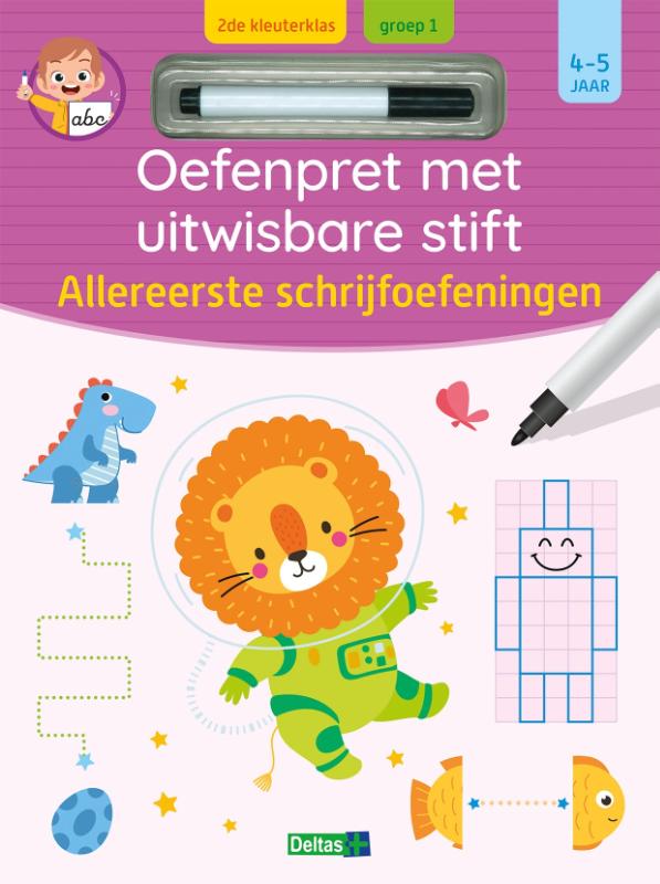 Omslag van Oefenpret met uitwisbare stift - Allereerste schrijfoefeningen (4-5 j.)