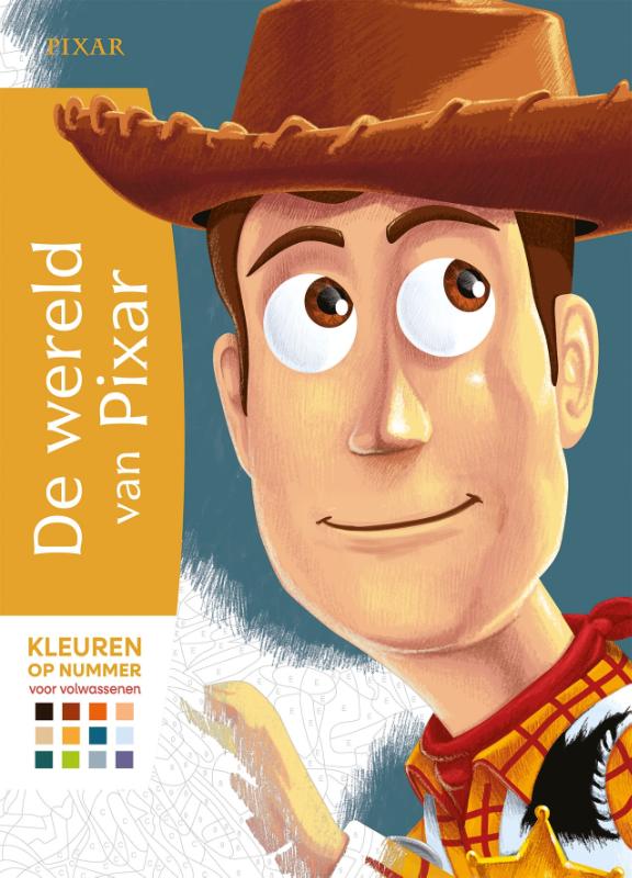 Omslag van De wereld van Pixar kleuren op nummer voor volwassenen