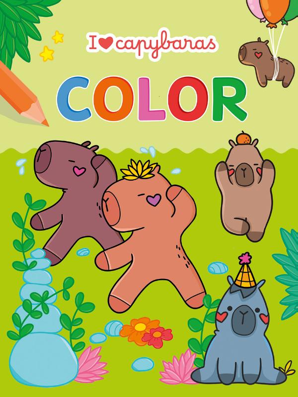 Omslag van I love Capybaras Color kleurblok / I love capybaras Color bloc de coloriage