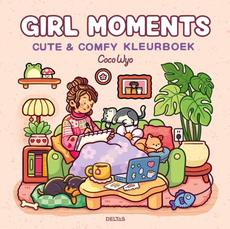 Omslag van Girl Moments Cute & Comfy kleurboek Coco Wyo