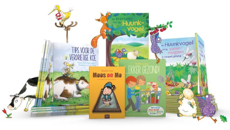 Omslag van Explosienummer Cadeaupakket voorleesboeken( Moos en Mo+ de Huunkvogel en de supermuggen van Sweenjoland+ De avonturen van de Huunkvogel+lekker gezond+ Tips voor de verdrietige koe)