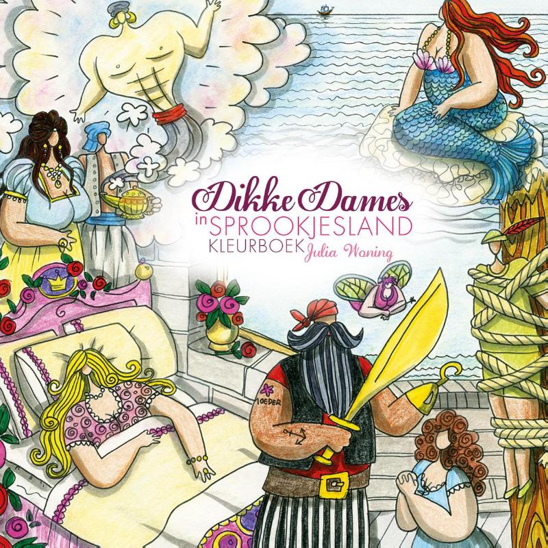Omslag van Dikke Dames in sprookjesland kleurboek