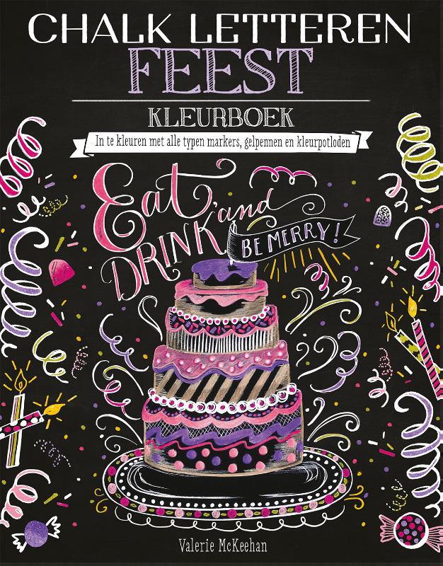 Omslag van Chalk letteren Feest kleurboek