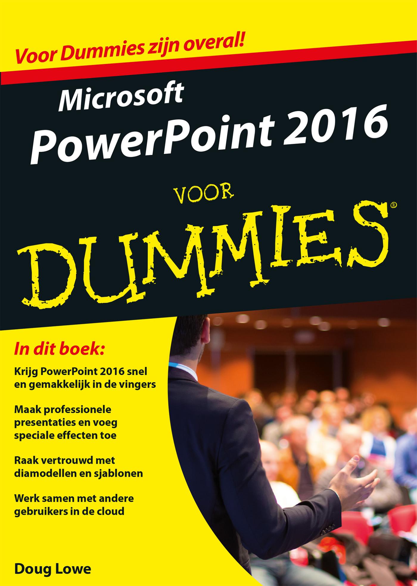 Omslag van Microsoft PowerPoint 2016 voor Dummies