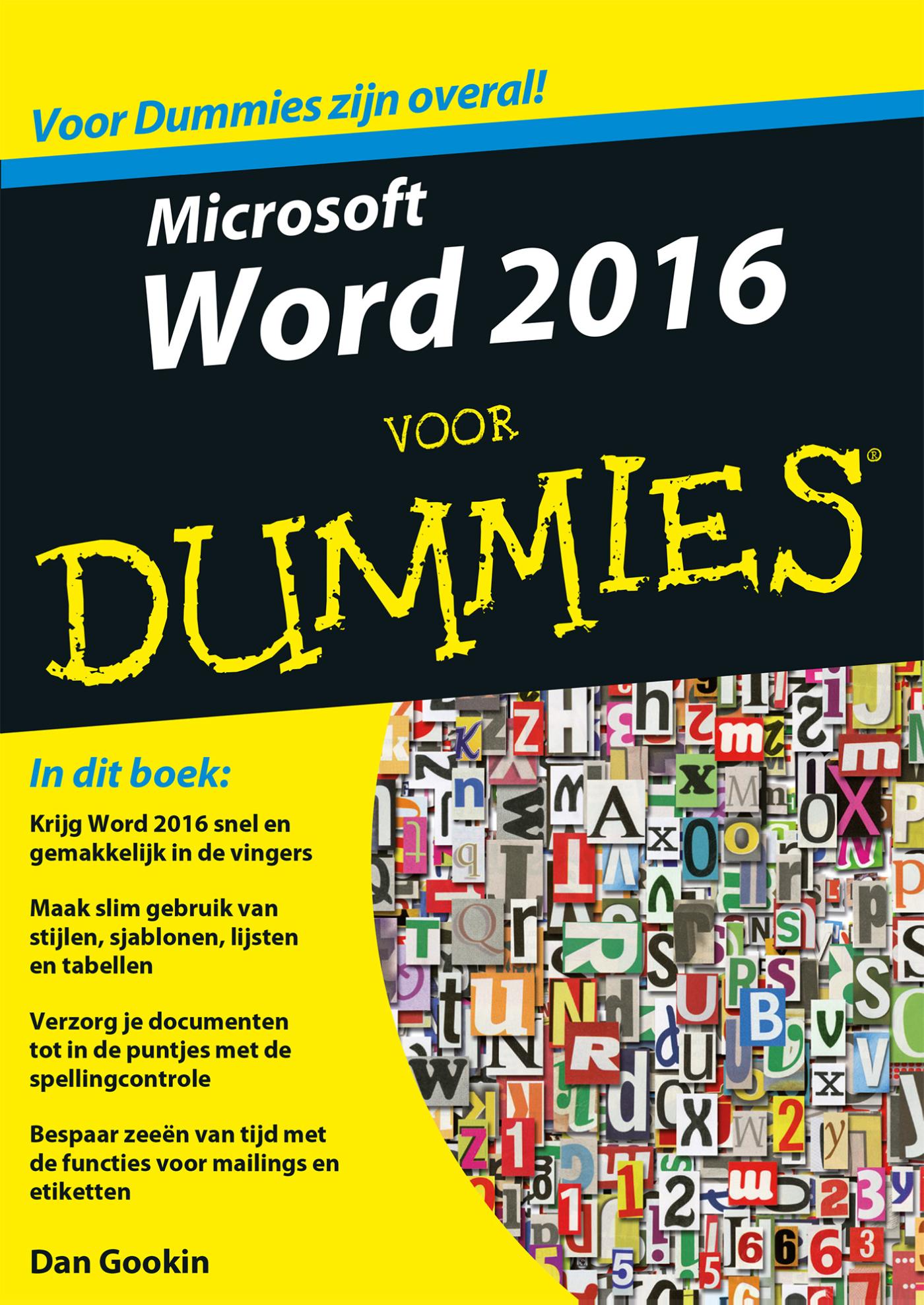 Omslag van Microsoft Word 2016 voor Dummies
