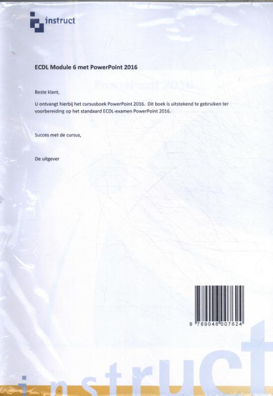 Omslag van ECDL mod.6, PowerPoint2016