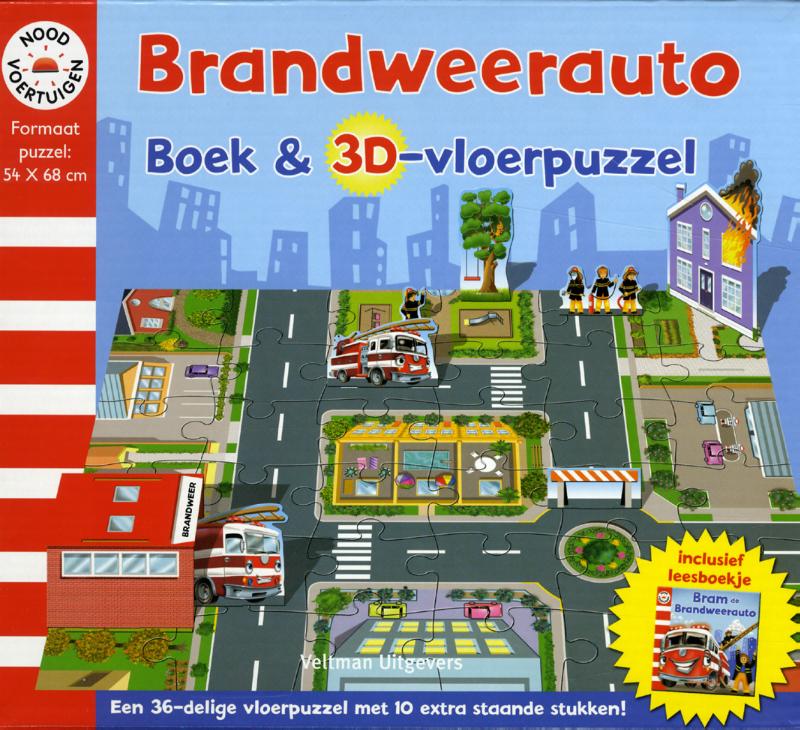 Omslag van Brandweerauto boek en 3D-vloerpuzzel