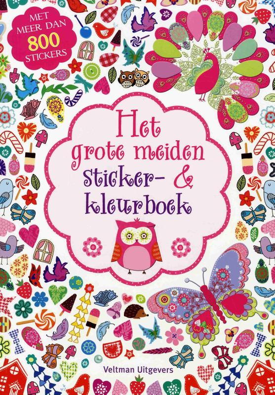 Omslag van Het grote meiden sticker- en kleurboek