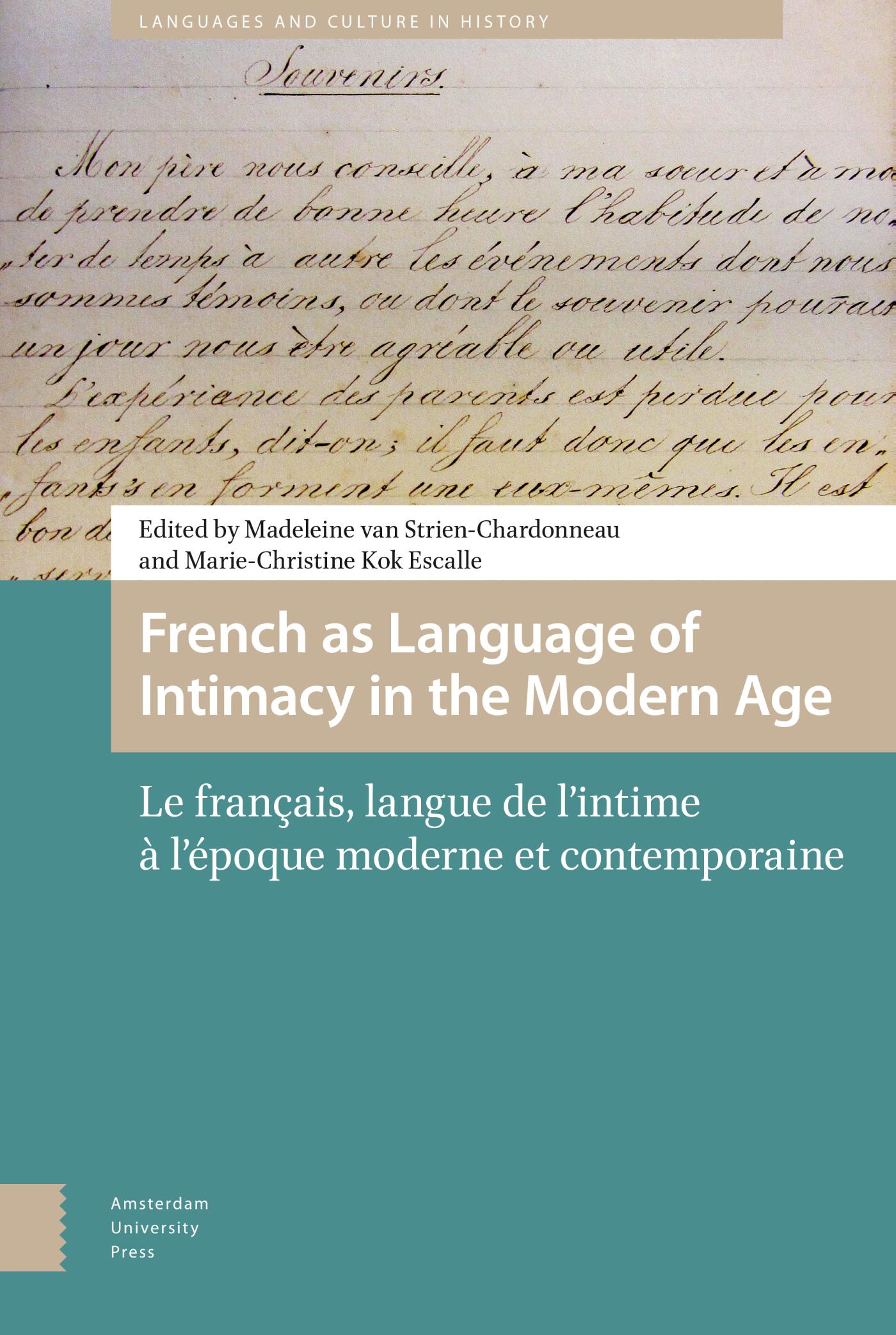 Omslag van French as language of intimacy in the modern age