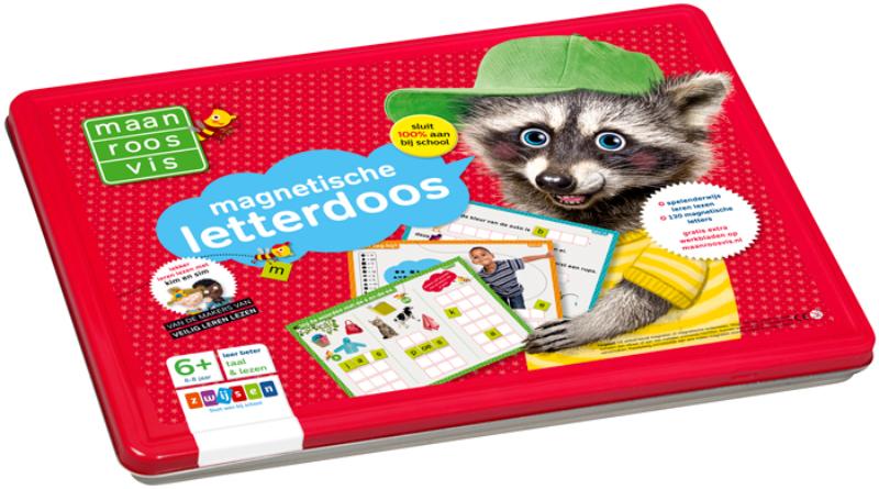 Omslag van Maan roos vis magnetische letterdoos