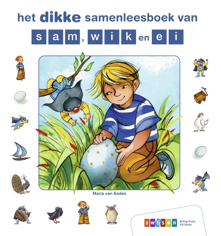 Omslag van het dikke samenleesboek van sam, wik en ei