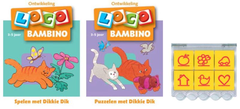 Omslag van Loco Bambino Dikkie Dik (doos + 2 boekjes)