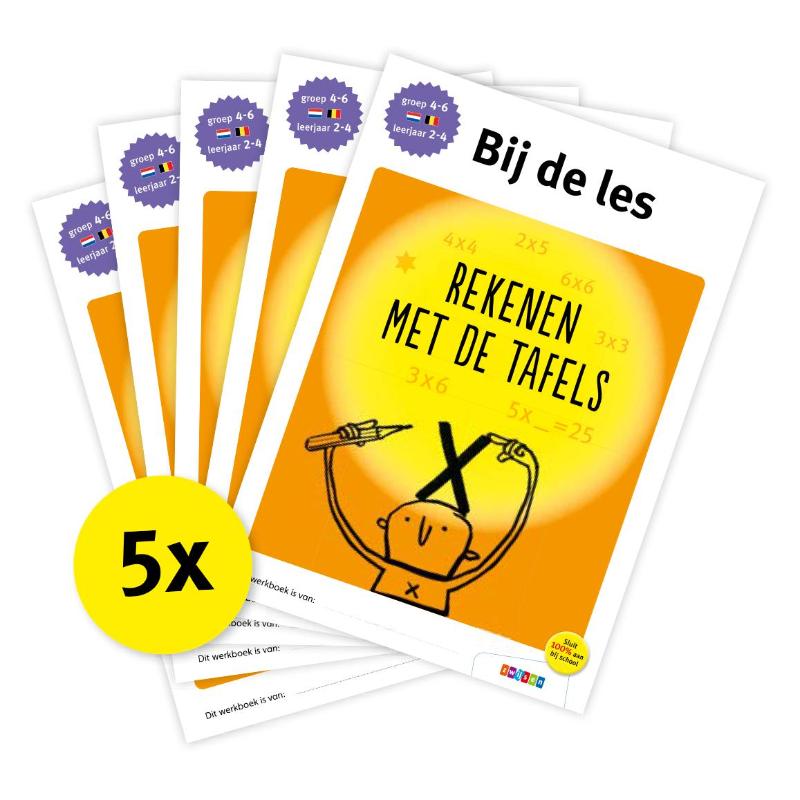 Omslag van Pakket Bij de les Rekenen met de tafels (5 ex)