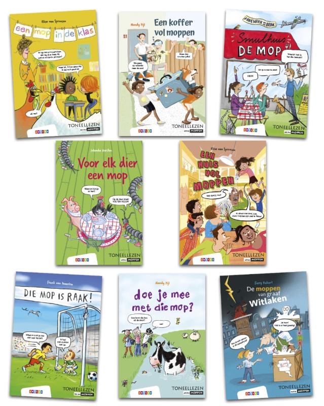 Omslag van Pakket Toneellezen Moppen groep 3 en 4 (8 titels)