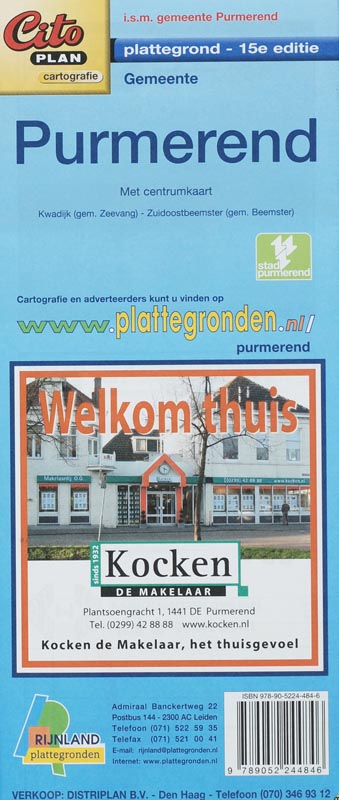 Omslag van Rijnland plattegrond Purmerend