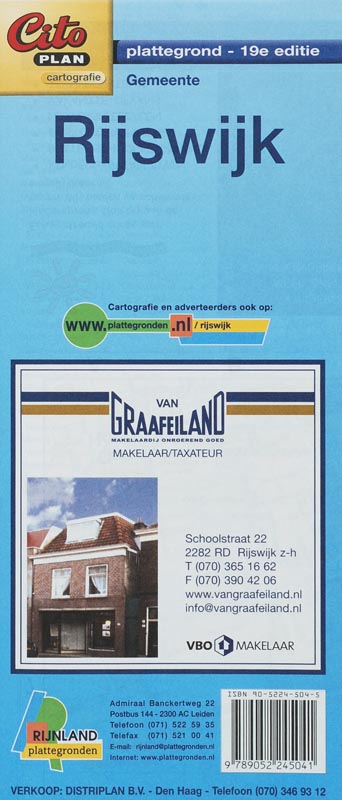 Omslag van Rijnland Plattegrond van Rijswijk Zuid Holland