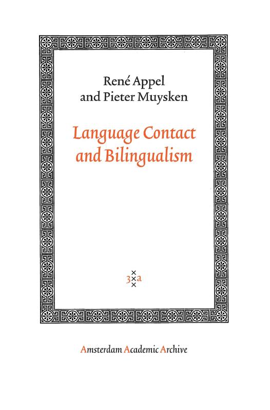 Omslag van Language Contact and Bilingualism