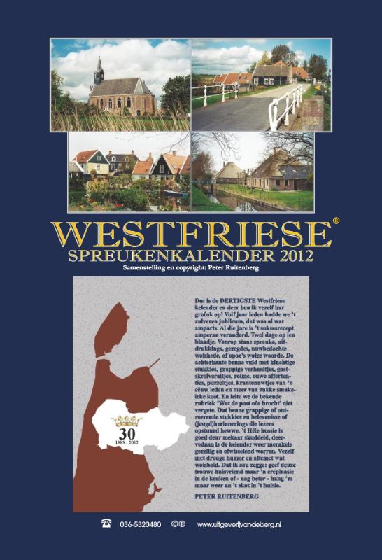 Omslag van Westfriese spreukenkalender 2012