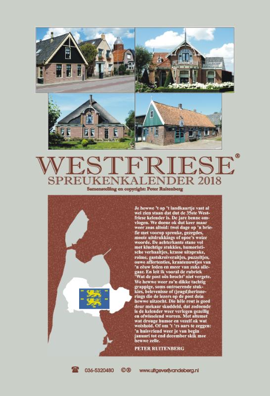 Omslag van Westfriese spreukenkalender 2018