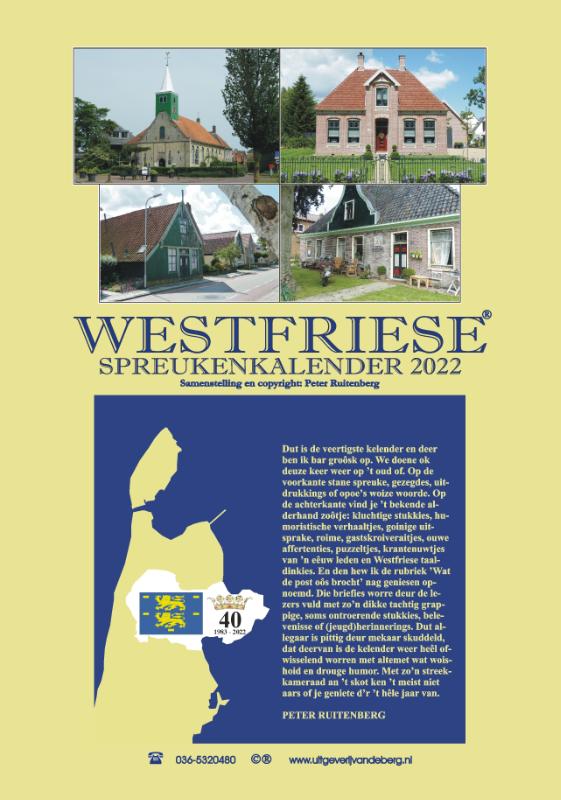 Omslag van Westfriese spreukenkalender 2022