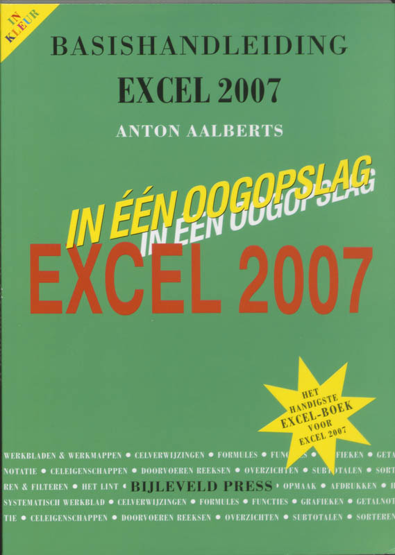 Omslag van Basishandleiding Excel 2007 in een oogopslag