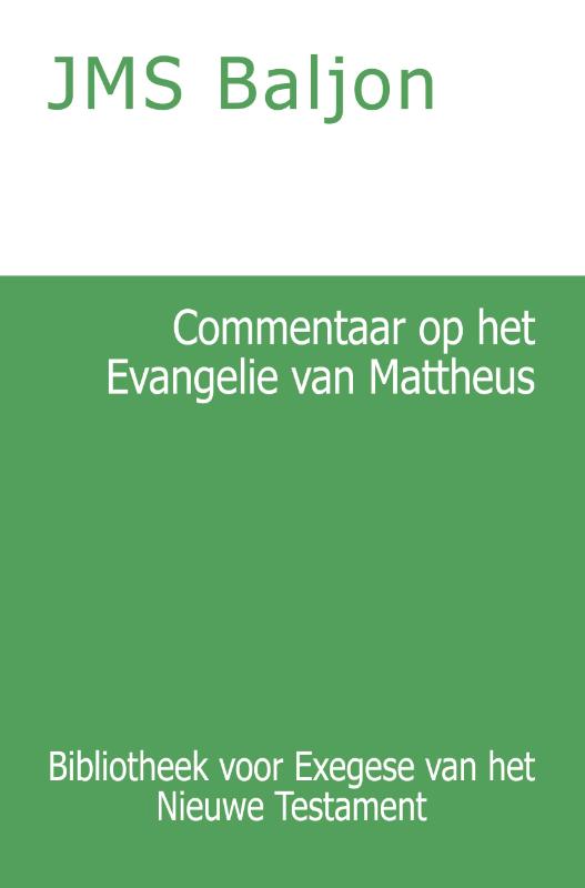 Omslag van Commentaar op het Evangelie van Mattheus