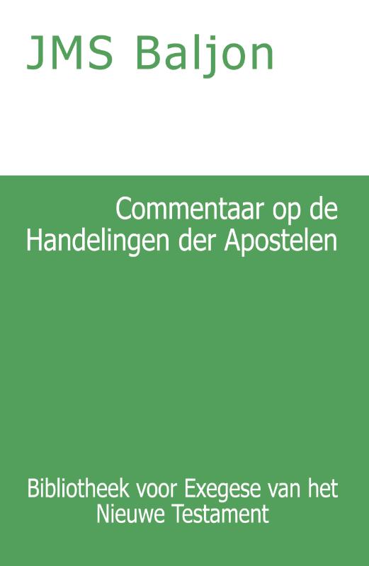 Omslag van Commentaar op de Handelingen der Apostelen