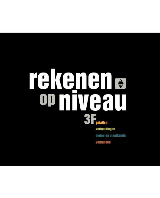 Omslag van Rekenen op niveau 3F