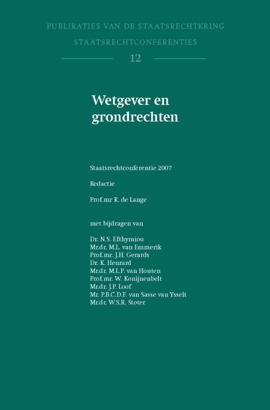Omslag van Wetgever en grondrechten