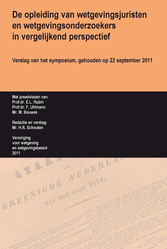 Omslag van De opleiding van wetgevingsjuristen en wetgevingsonderzoekers in vergelijkend perspectief
