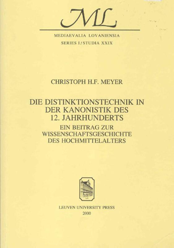 Omslag van Die Distinktionstechnik in der Kanonistik des 12. Jahrhunderts