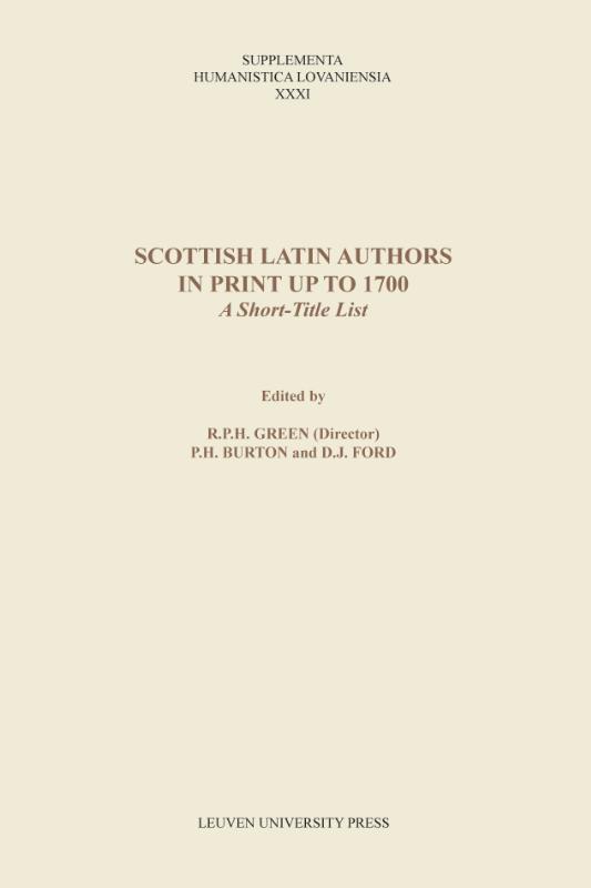 Omslag van Scottish Latin authors in print up to 1700