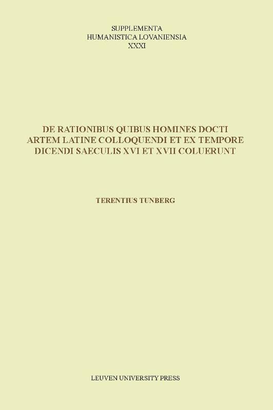 Omslag van De rationibus quibus homines docti artem Latine colloquendi et ex tempore dicendi saeculis XVI et XVII coluerunt