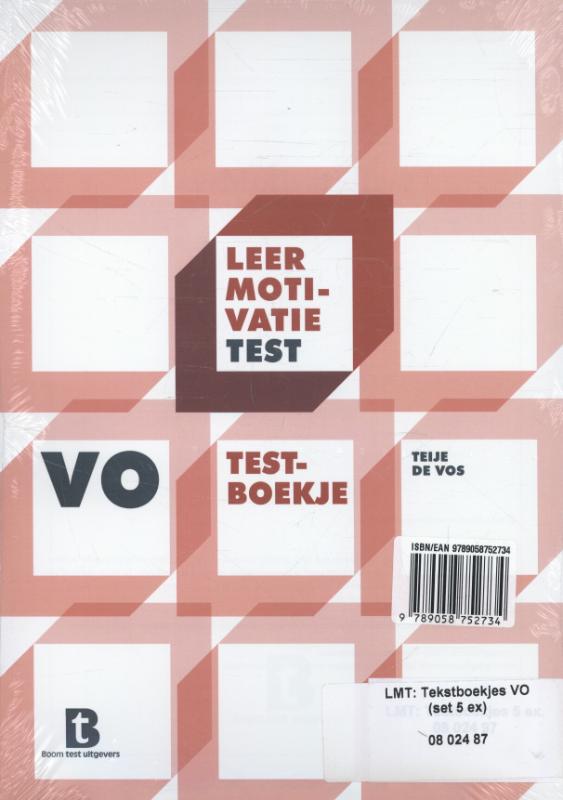Omslag van testboekje